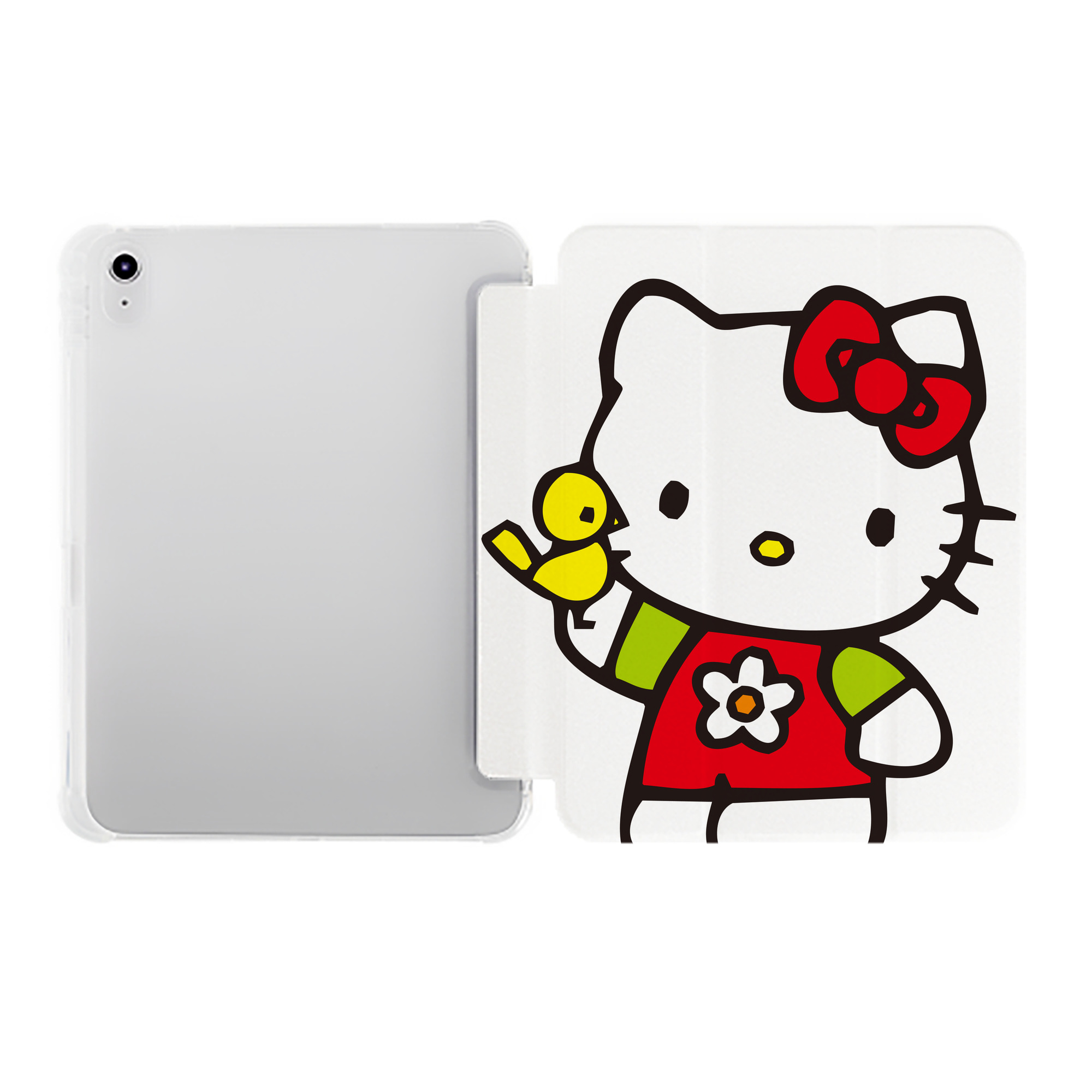 （画像用） Hello Kitty ハローキティ IPad ケース ペン収納付き 三つ折りスタンド PUレザー×シリコン 対応機種9.5/10.5/10.9インチ